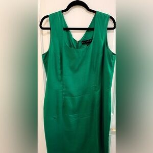 VINTAGE- 100% Silk Mariana Sleeveless Jewel Green Sheath Dress